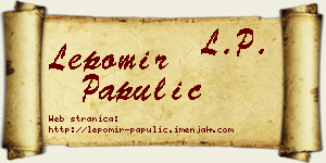 Lepomir Papulić vizit kartica